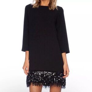 kate spade Black Mini Dress with Sequin Hem